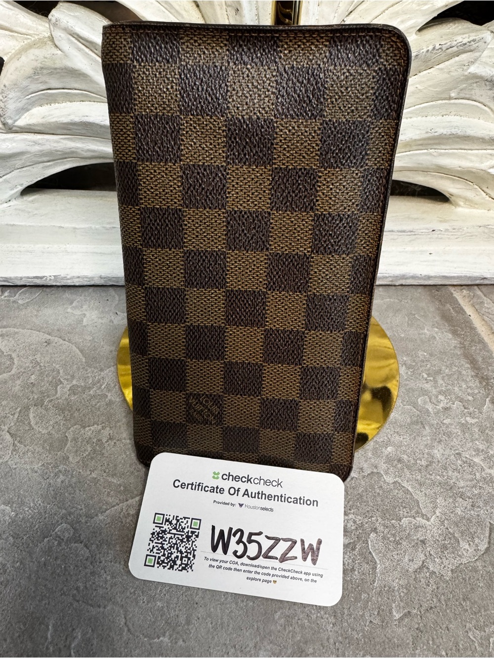 Louis Vuitton Damier Ebene All Around Zip Long Wallet with COA